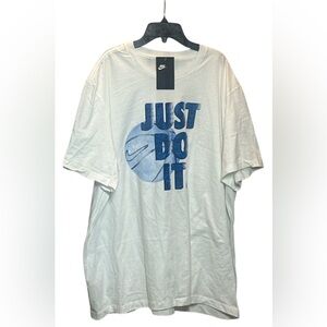 Nike White Tee with Blue Graphic